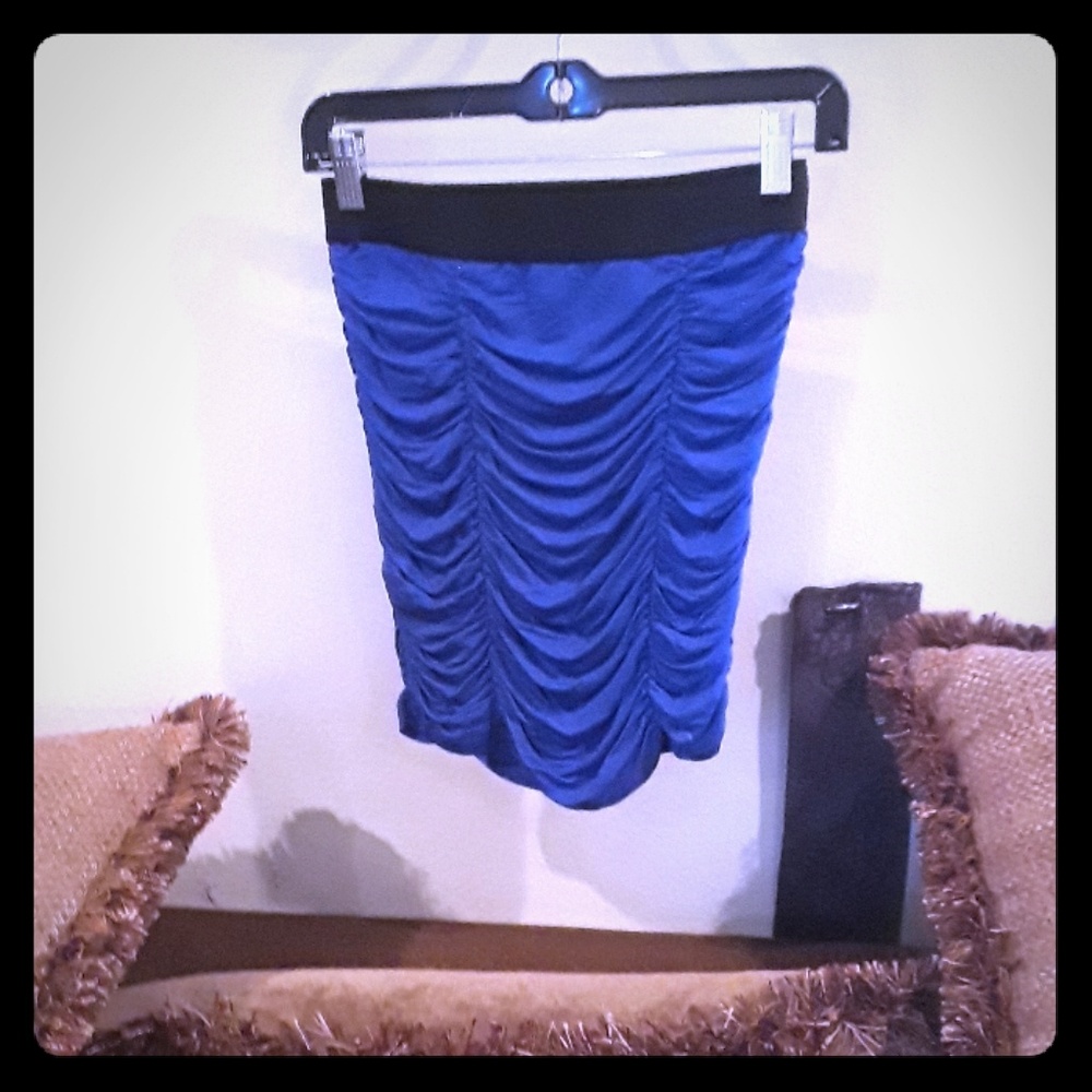 Scrunched up mini skirt blue